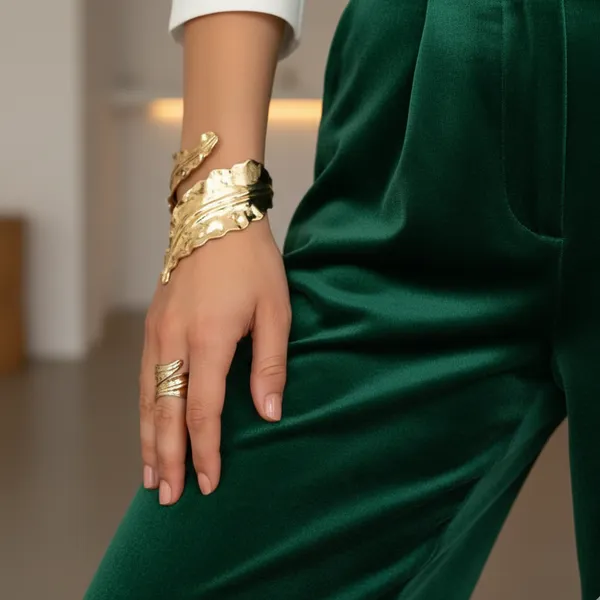 Gold_Golden_Leaf_Bracelet_And_Ring_Set_For_Women